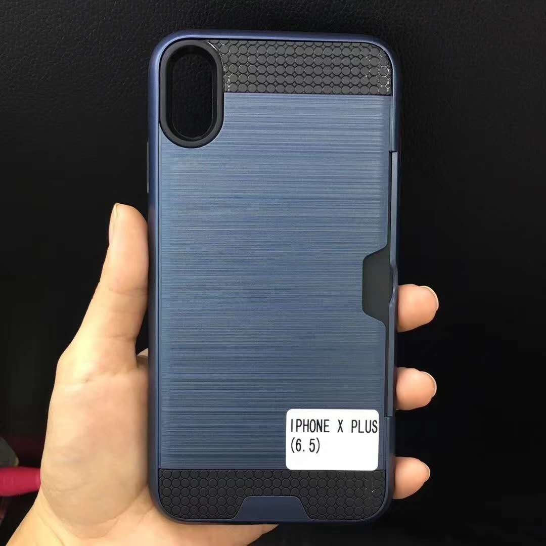 Colorful Metal Brushed with Side Card Pocket Function Protective Shell For Samsung S9 Plus NOTE8 ON7 S7 S7 Edge J7 J5