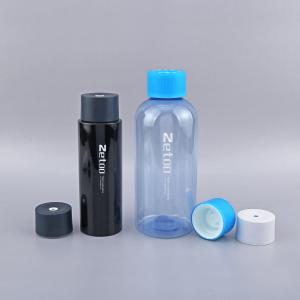 China Customized PET Cosmetic Bottles Blue / Black Cosmetic Empty Bottles wholesale