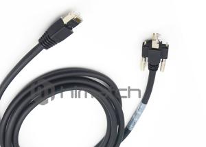 China Black Gigabit Ethernet Cable / Angled Rj45 Cable With Thumbscrew Locking wholesale