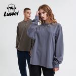 Organic Heavyweight Cotton Hoodie Reflective Camo Crewneck Sweatshirt 310g