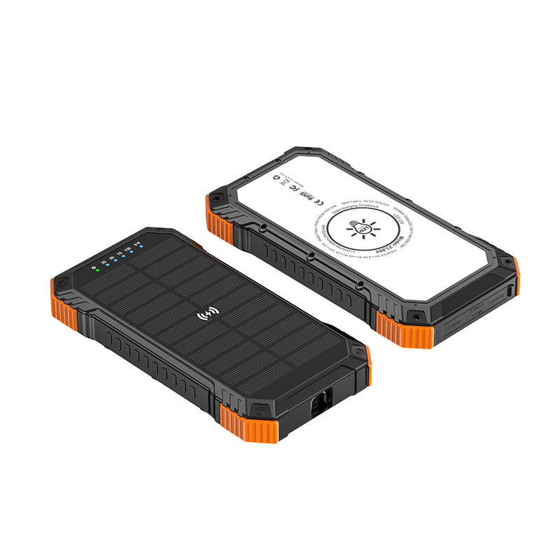 Outdoor Power Bank for iPhone 15 15W Wireless Output 22.5W Solar Charging and 3A Output