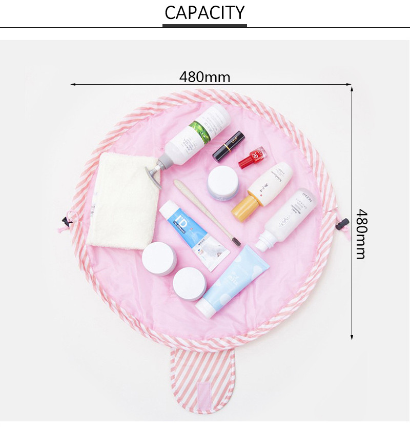 L48*H48CM Polyester Drawstring Makeup Bag For Travel