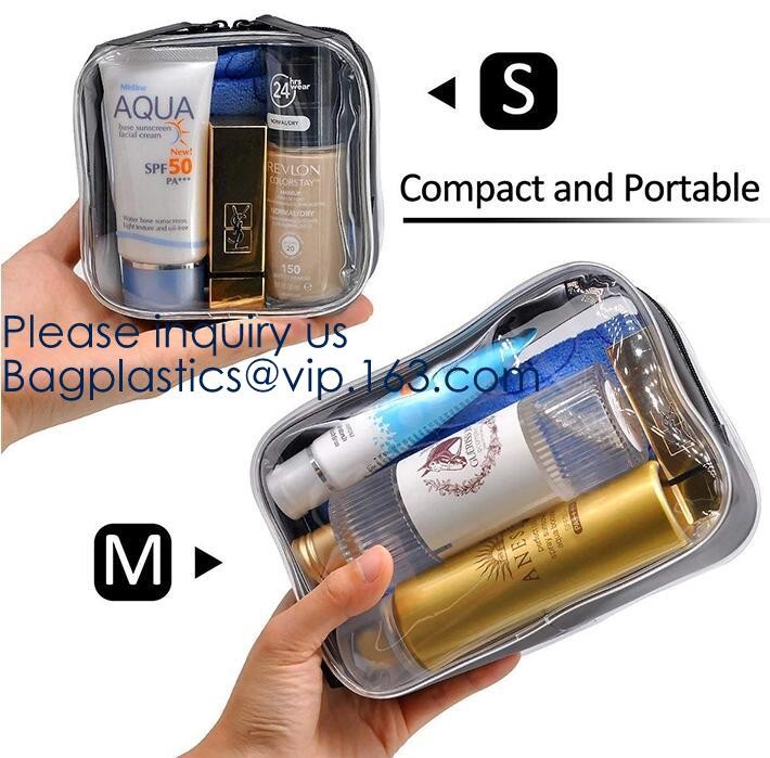 Small Clear PVC Waterproof Bag with Zipper Closure, Mini Portable Transparent Plastic Organizer Pouch for Cosmetic, Make