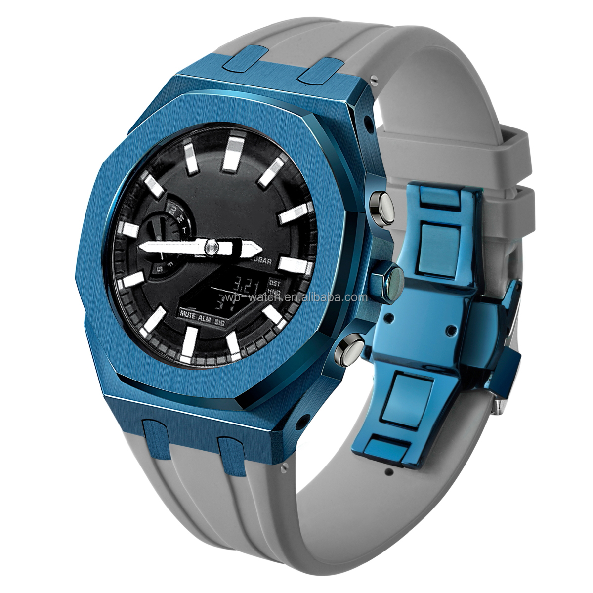 Stainless Steel Watch Case And Band For Casio Ga2100 G Shock Blue 316L Steel Band Bezel