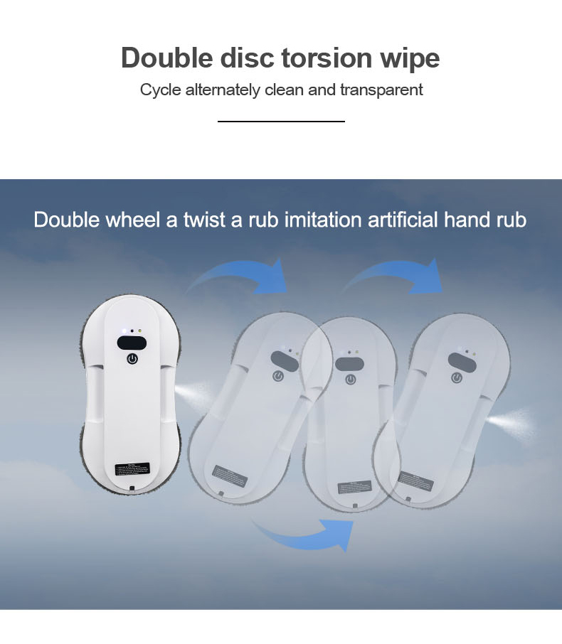 Battery Capacity 500mAh Smart Electric Robotic Window Cleaning Robot for Household