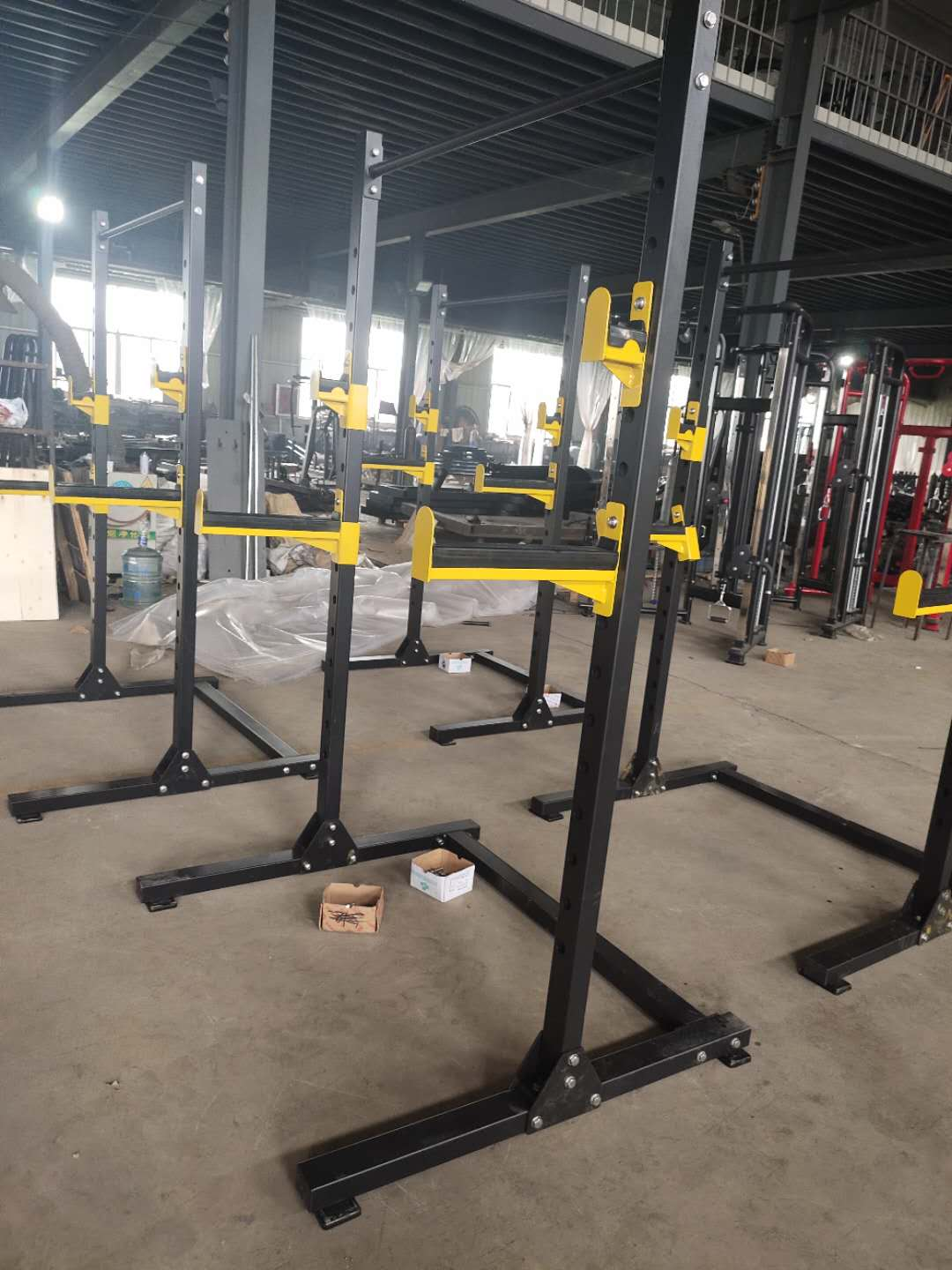Home Gym Training Equipment Steel & Metal Bodybuilding Fitness Power Plate with Weight Bench Barbell Bar & Half Squat Rack