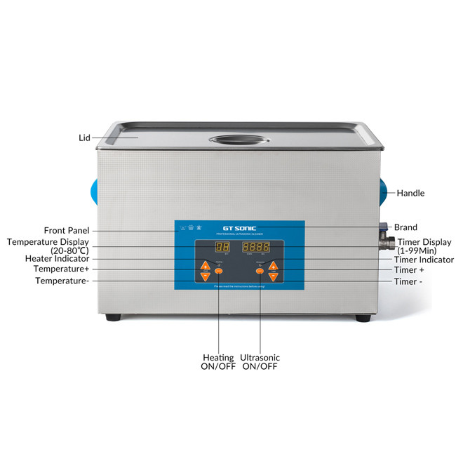 Classic VGT Series Ultrasonic Cleaner With LED Display Timer And Temperature 20L Cleaning Machine