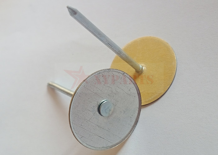 Galvanized Steel 2" Cup Head Weld Pins With Paper Washer For Securing Insulation