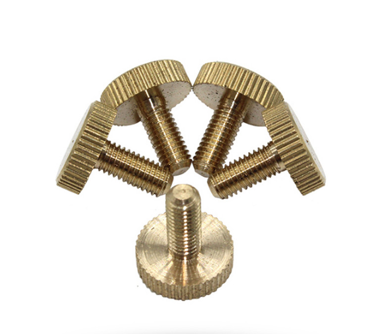 Brass Low-Profile Knurled-Head Thumb Screws Brass Knurled-Head Adjustment Screws
