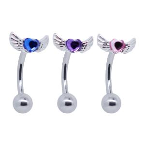 China Purple Heart Gem 8mm Cool Eyebrow Piercing Jewelry For Guys Christmas Gifts wholesale