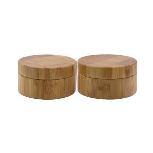 China 250g Bamboo Cosmetic Packaging Jars loose powder jars with sifter puff containers wholesale