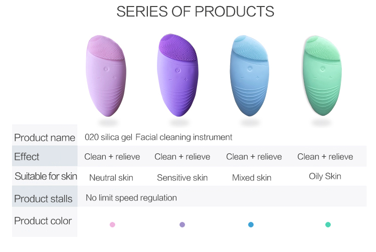 Private Label Sonic Facial Cleansing Brush Li Ion Rechargeable Battery
