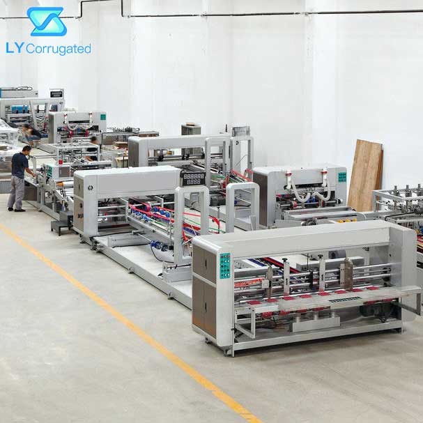 Auto PLC Control Corrugated Board Folder Gluer For 4 6 Corner Carton Box