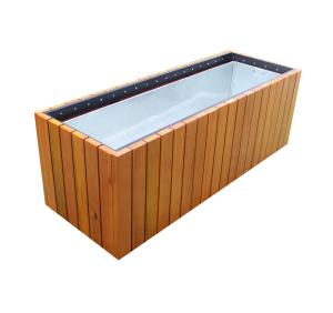 China Floor Boughpot Type Large Wooden Planters With Sandblasting Zinc Spraying Finish wholesale