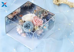 China Light Weight Mirror Acrylic Flower Box For Dry Fresh Flowers Non Flammable wholesale