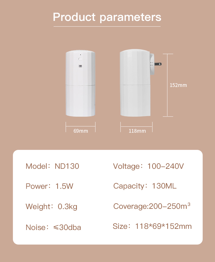 HOMEFISH 130ml Wall Plug Essential Oil Diffuser OEM ODM