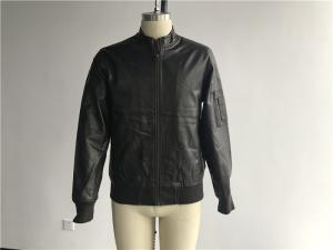 China S-XL Size Levis Mens PU Jacket , Dark Brown Faux Leather Jacket LECO1734 wholesale