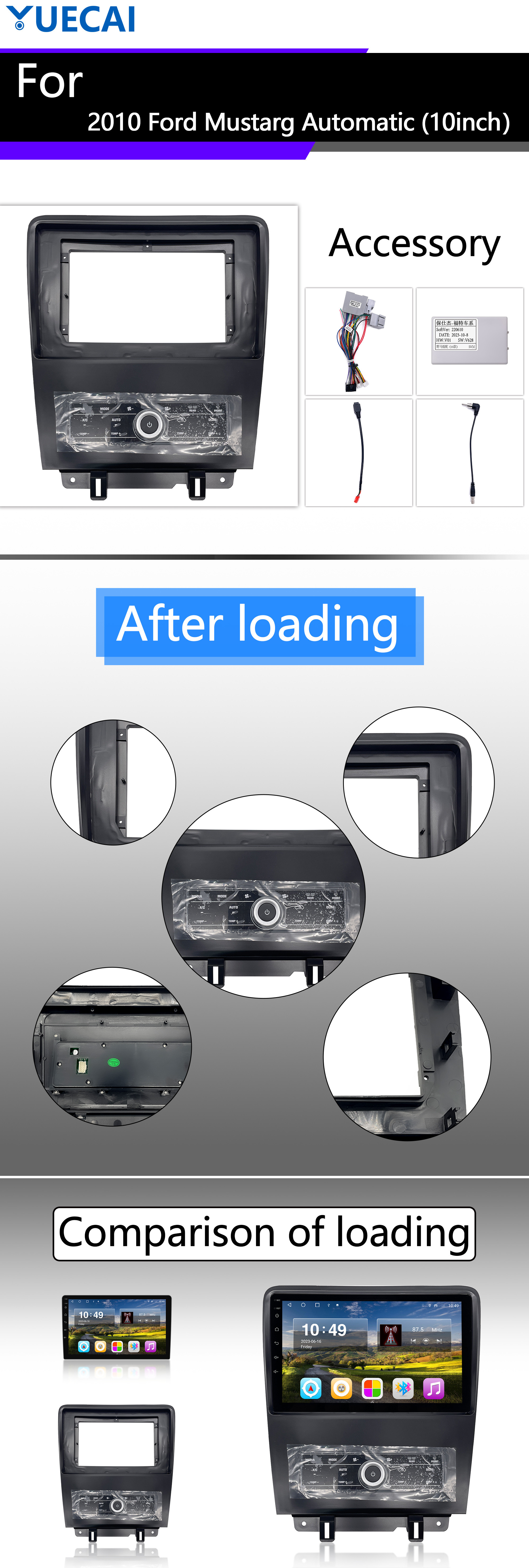 Ford Mustarg Automatic Multimedia Car Player 10 Inch Car Android Video Player