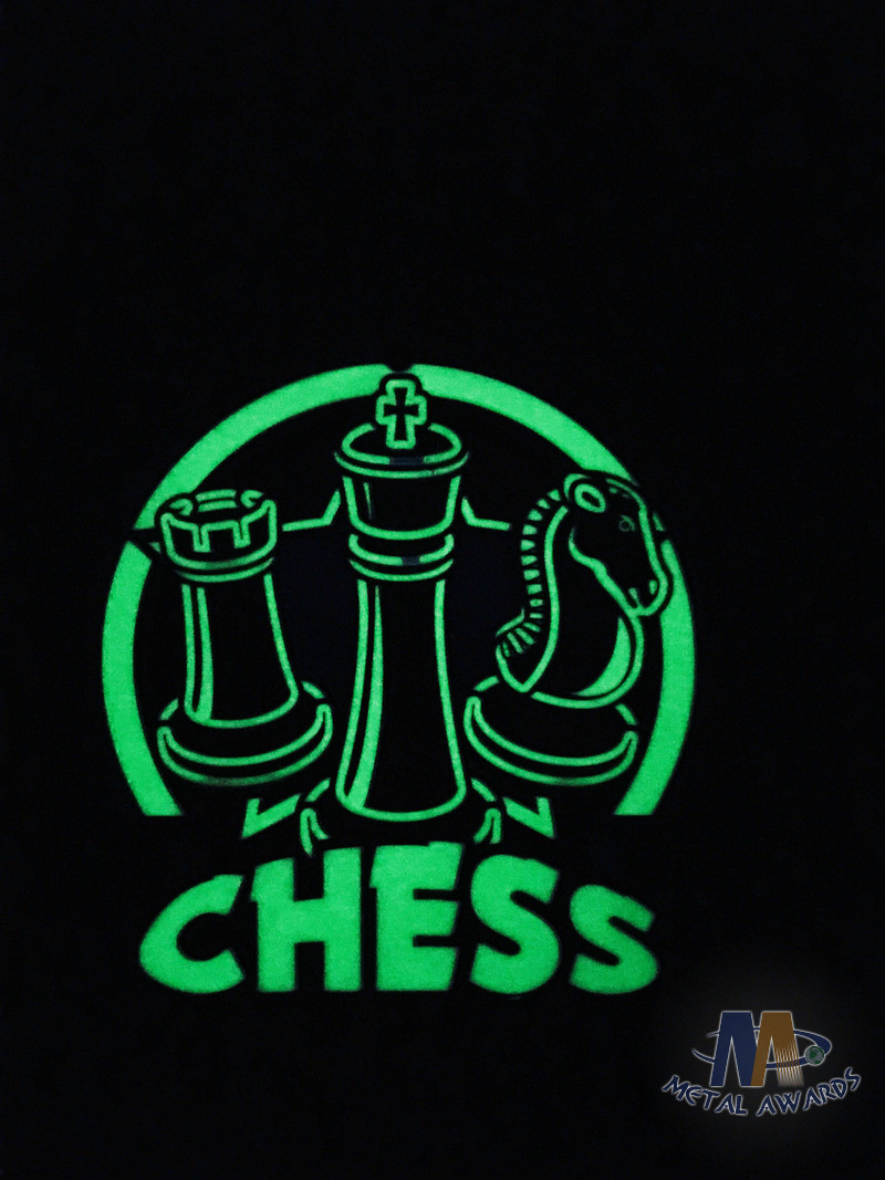 2D / 3D Design Glow In The Dark Chess Medals Participation Medals Spray Black Plating