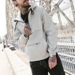 Custom Printed Logo Heavy Winter Jacket Polyester Windbreaker Jacket