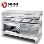 3 in 1 Combo Cabinet Food Warmer Display Stainless Steel Acrylic Tabletop