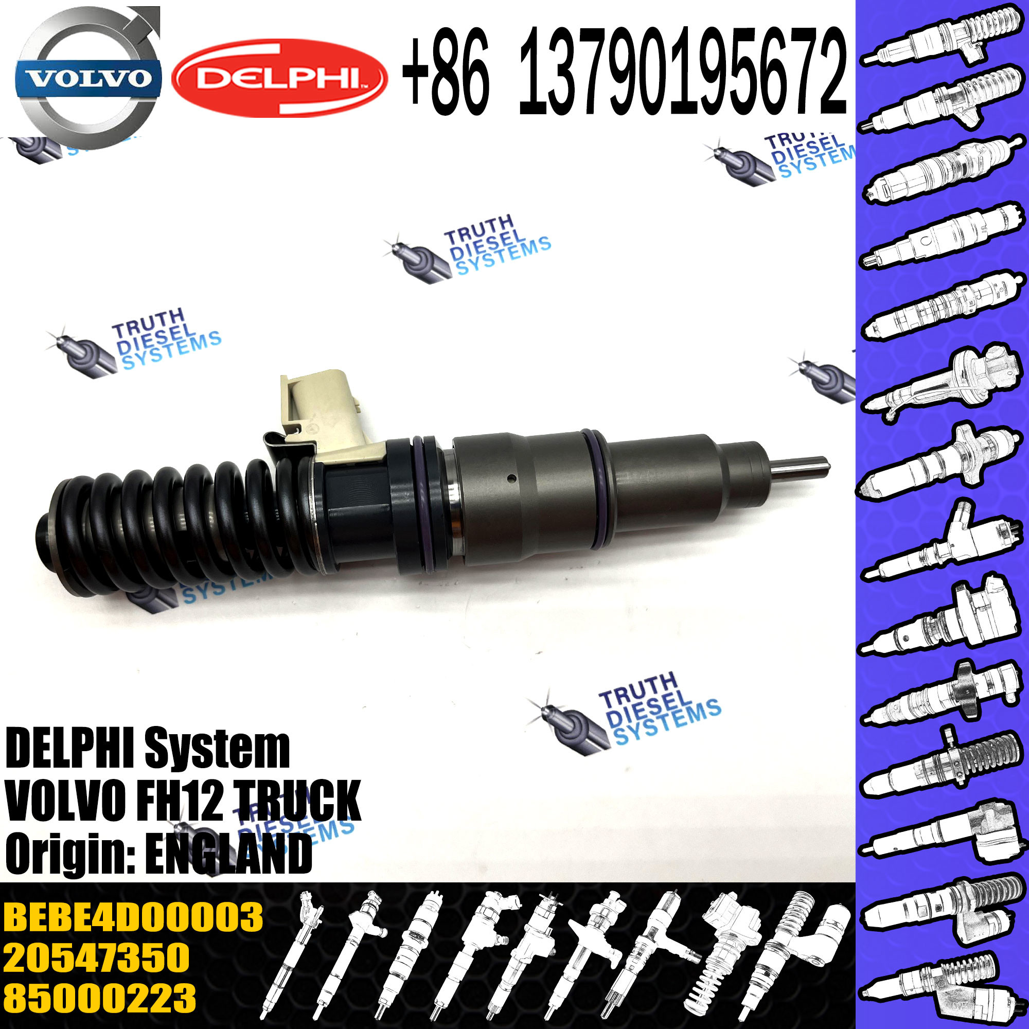 Common Rail Diesel Fuel Injector BEBE4D00003 20510724 85000223 for Engine Parts