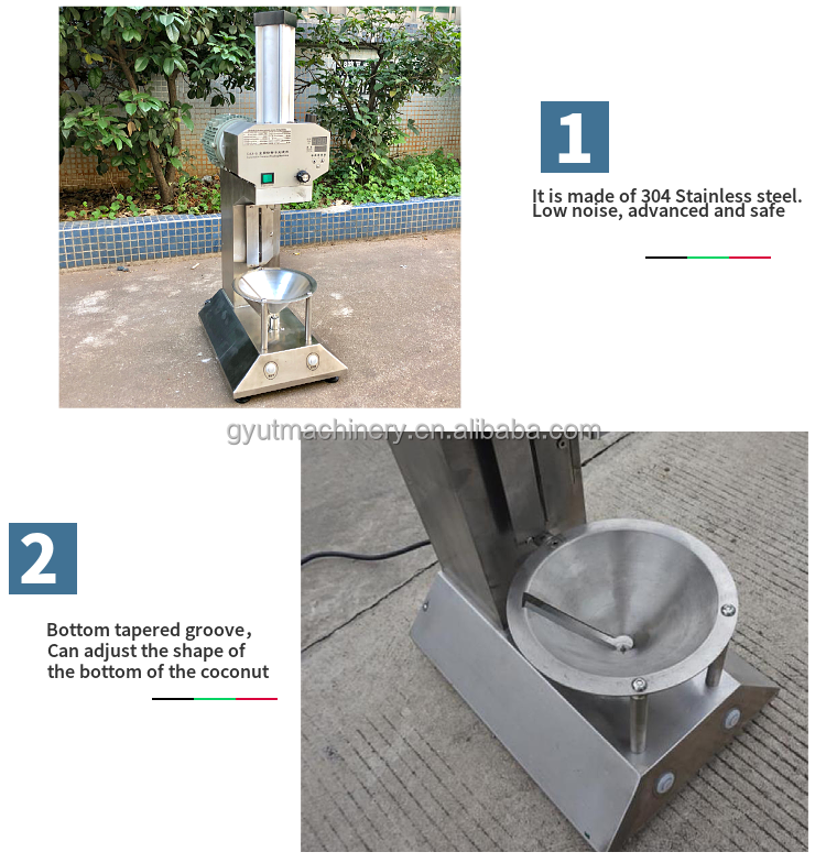 Automatic Coconut Peeling Machine 220V Young Green Coconut Skin Peeler with Timer