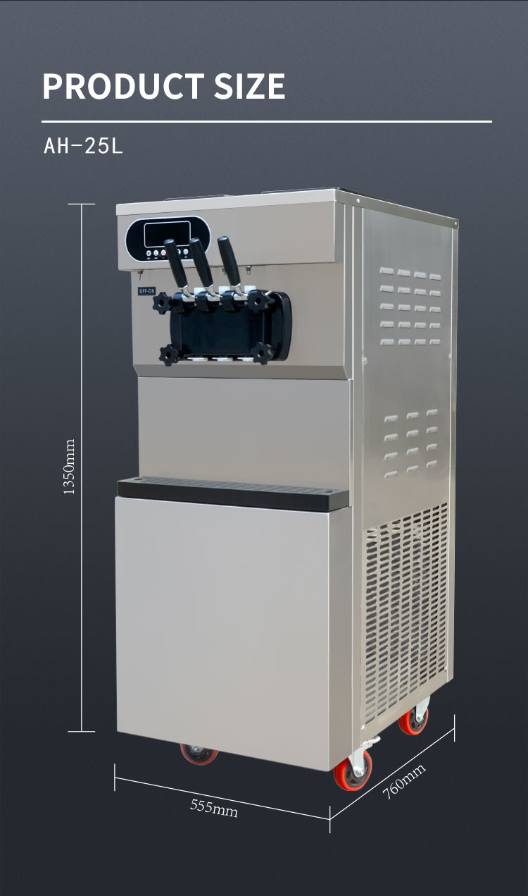 Tabletop 25l Commercial Ice Cream Machine Soft Serve Free Standing