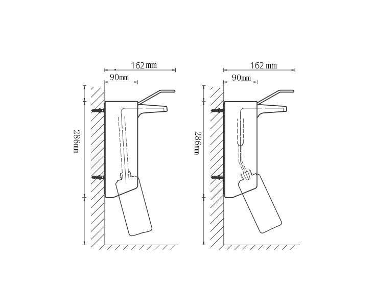 Medical Wall Mount Elbow Operated Soap Dispenser With Front Cover