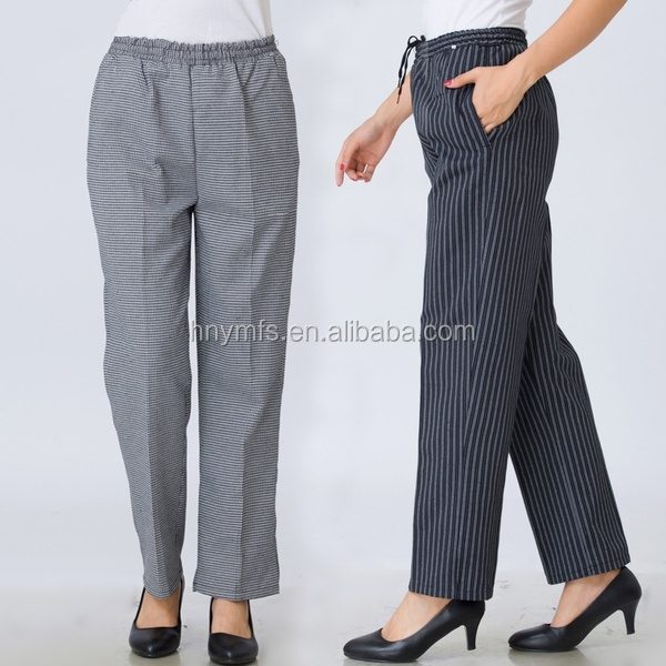 Top Quality Custom Design Workwear Chefs Clothing uniform pants with zipper fly checked chefs pants
