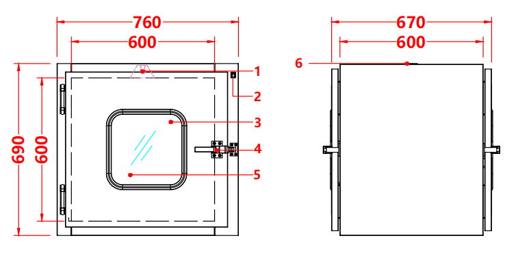 Mechanical Interlock Pass Box | Convex Door & Hybrid CR Steel 201 SS Industrial Grade