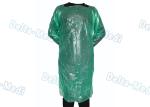 Green CPE Disposable Plastic Gowns , Anti Liquid Long Sleeve Hospital Gowns
