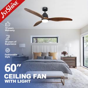 China Bedroom Comfortable 3 Blade Wood Ceiling Fan 60 Inch Remote Control wholesale