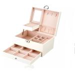 Exquisite Necklace Bracelet Storage Box Sturdy Embossed PU Leather
