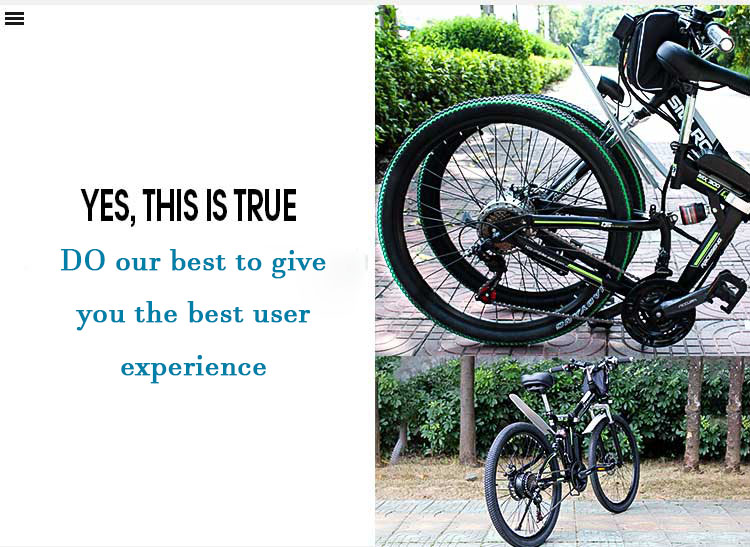 White 26 Inch Folding Electric Bike 350W 48V 10AH 35 Km/H Max Speed
