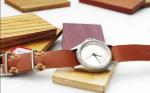 Hand Made Stainless Steel Watch With Leather Band A Whole Straps Through