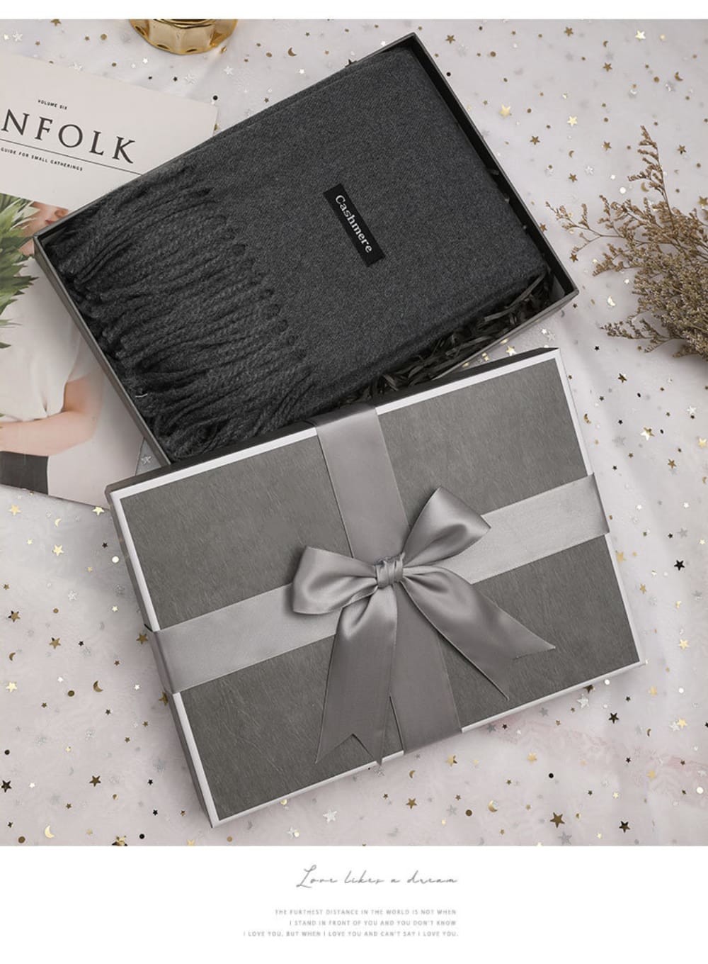Customized Pantone Color Large Rectangle Gift Box With Lids Scarf Gift Box