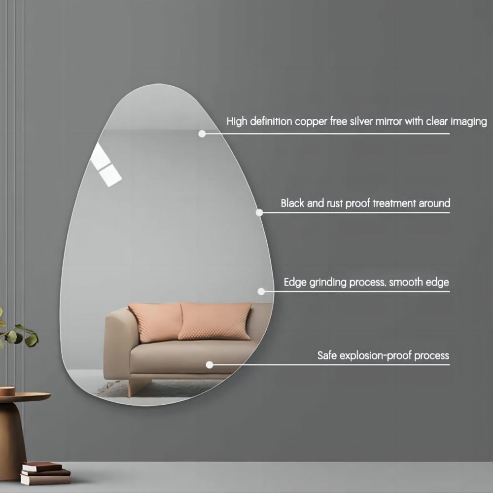 Modern Wall Mirror Make Up Glass Beauty Bath Sticker for Living Room and Bathroom
