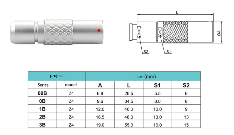 7 Pin Z4 B Series Circular Waterproof Connector Floating Socket Safe Push Pull Self Locking System