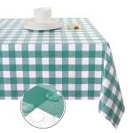 Green Plaid Plastic Table Cloth