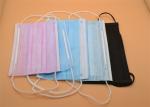 Disposable Earloop Face Mask Blue And White / Mouth Mask Disposable