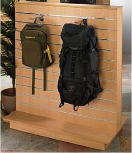 China Maple Slat Wall Wooden Retail Display Stands With Aluminum Strip 2 Sides wholesale