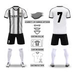 7 Black White Custom Team Jersey V Neck Football Training Jerseys