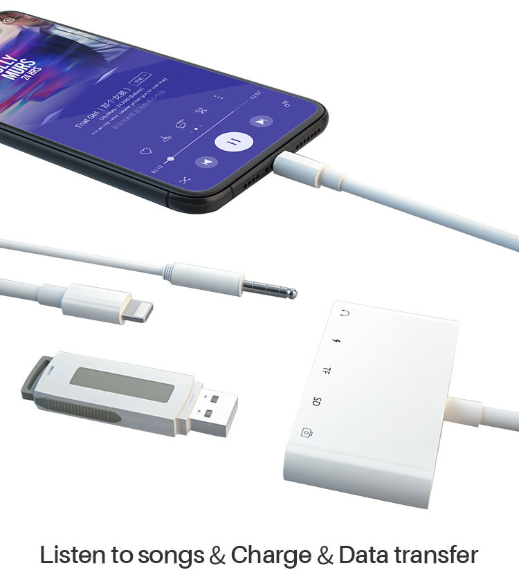 plug playing 5 In 1 USB OTG Lightning Adapter For Apple