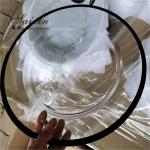 14 Inch 16 Inch Glass Clear Charger Plates With Black Rim For Wedding Events