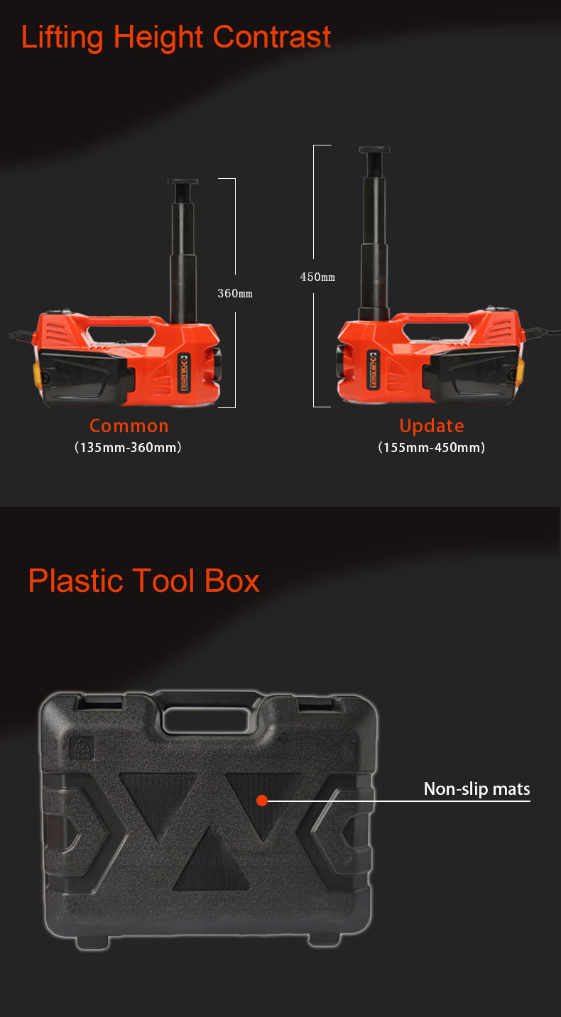35L/Min Airflow 5 Ton Electric Car Jack With Air Inflator Pump