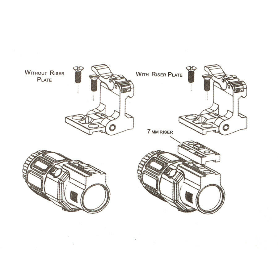 G43 Tactical 3x Magnifier Scope Sight With Switch Shift To Side QD Mount Tan Color