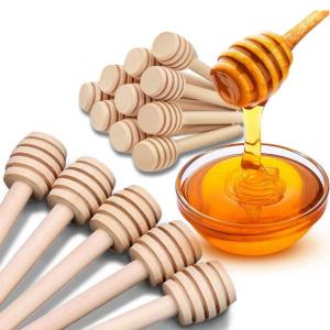 China 3 Inch Honeycomb Bamboo Kitchen Utensils Wood Honey Sticks Dipper wholesale