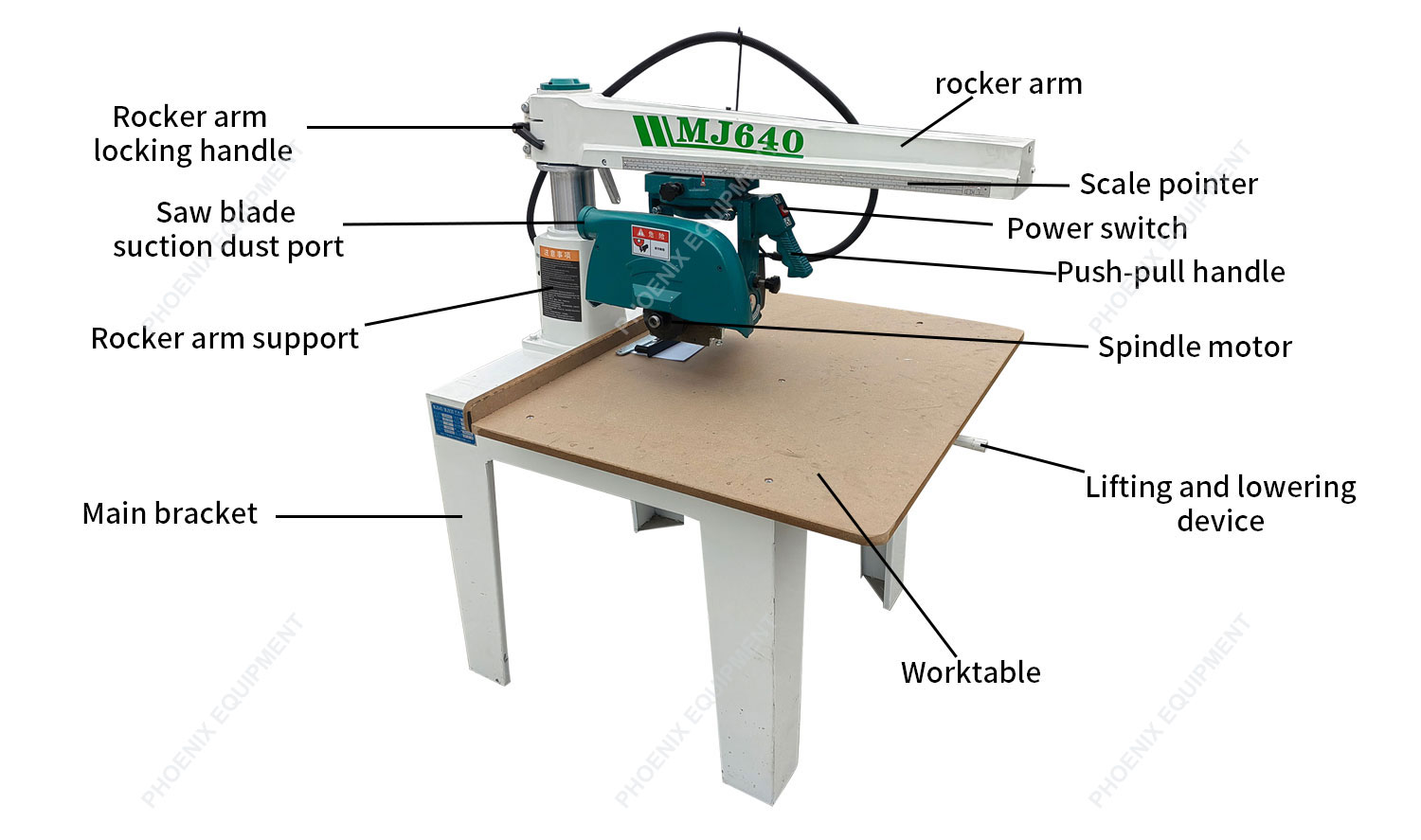 2860 r/min Spindle Speed 355mm Wood Radial Circular Saw for Versatile Woodworking