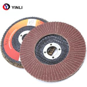 China Red Sand 60 Grit Aluminum Flap Disc 100mm For Metal Working wholesale